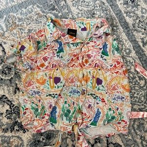 Tangled tie front blouse